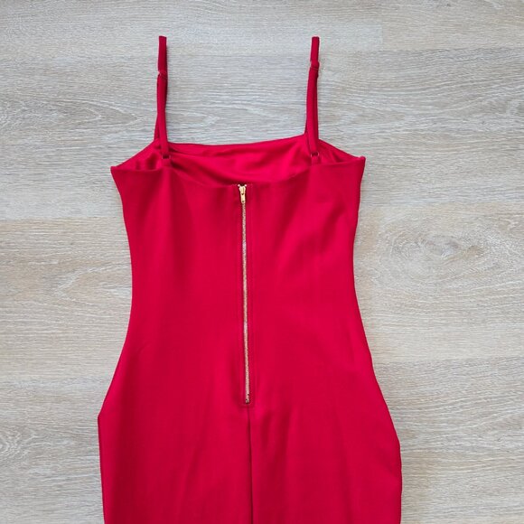 Lulus Paulina Square Neck Red Bodycon Midi Cocktail Sheath Dress Small NWOT - Picture 14 of 17